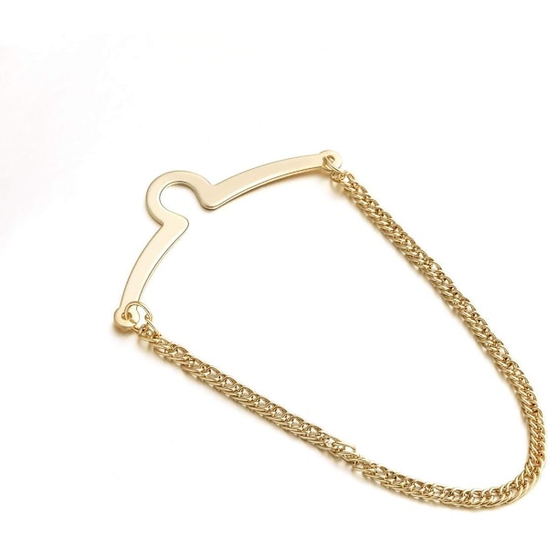 2 stk. Sæt Mænds Sølv Gylden Halsbind slipsklemmer Link Kæde Cravat Krage Pins Broche