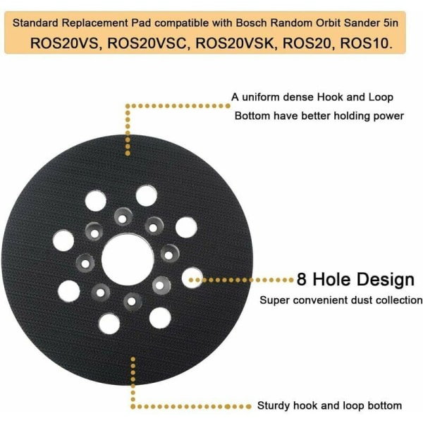 123 mm slipeskive Kompatibel med Bosch GEX 1251 AE, PEX 220 A,