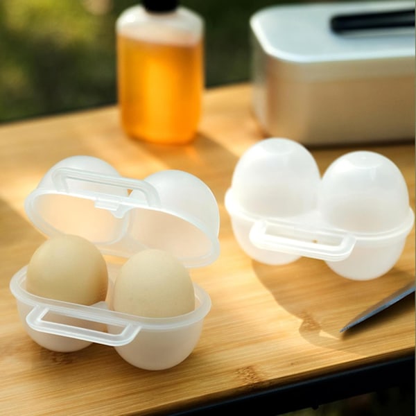 3-pack äggbox, bärbar ägghållare i plast, äggförvaringsbehållare, äggorganiseringsbox för kylskåp, camping (2 rutnät)
