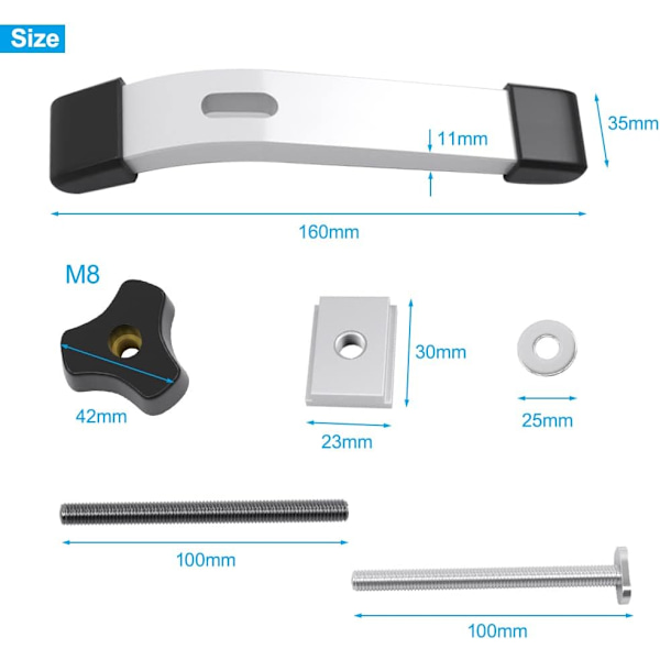 2 stk. Sett Rail T Spor Klemme, T-Spor Klemme T Spor Rask Legering S