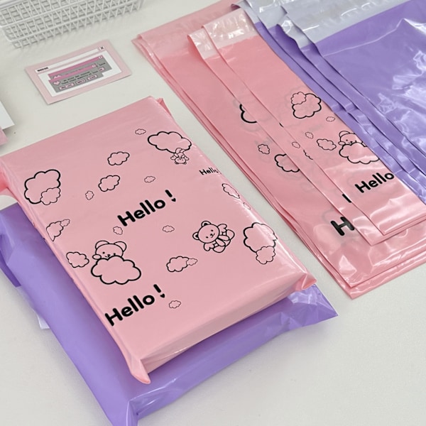 Søde lyserøde hygiejnebindsposer - Pakke med 100 stk., 18x30 cm uigennemsigtige hygiejnebindsposer til tamponer, trusseindlæg