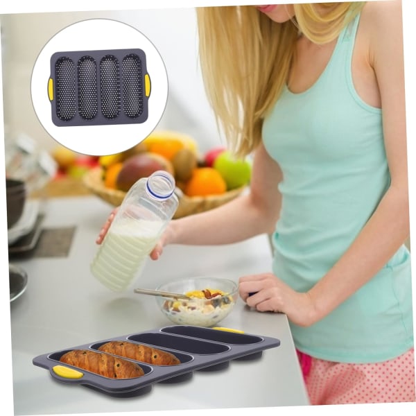 Baguetteform, perforert non-stick form, 4-roms brødform