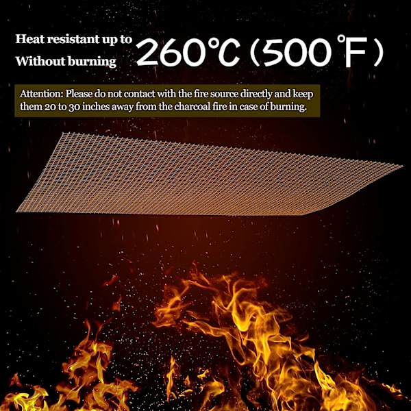 Set med 5 Grillmattor Rektangulära Grillplancha Mat N