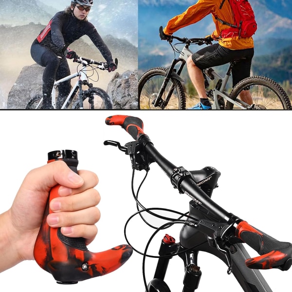 (22mm) Mountainbikehandtag, halkfria cykelhandtag i gummi, ergonomiskt