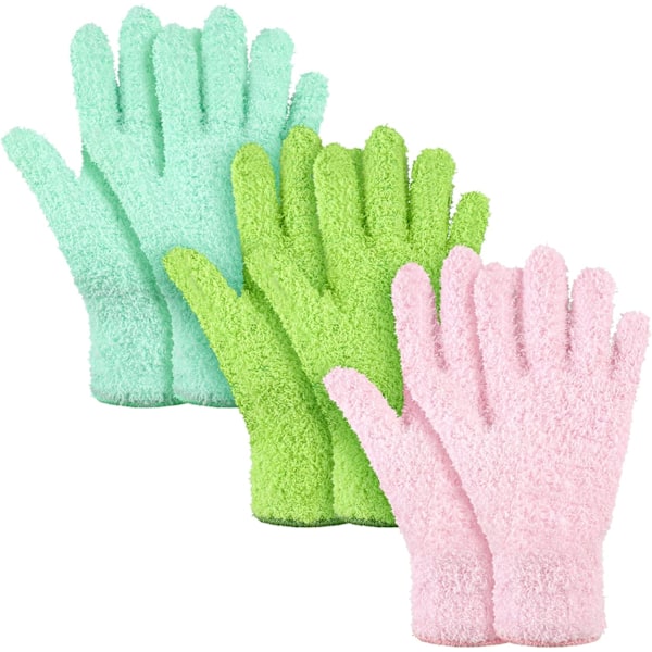 Pairs Mikrofiber Støvmotter Vaskbare Gjenbrukbare Rengjøringsvotter Hansker for Kvinner Kjøkken Husrengjøring Bil Persienner (Grønn-Gul, Vannblå, Rosa,