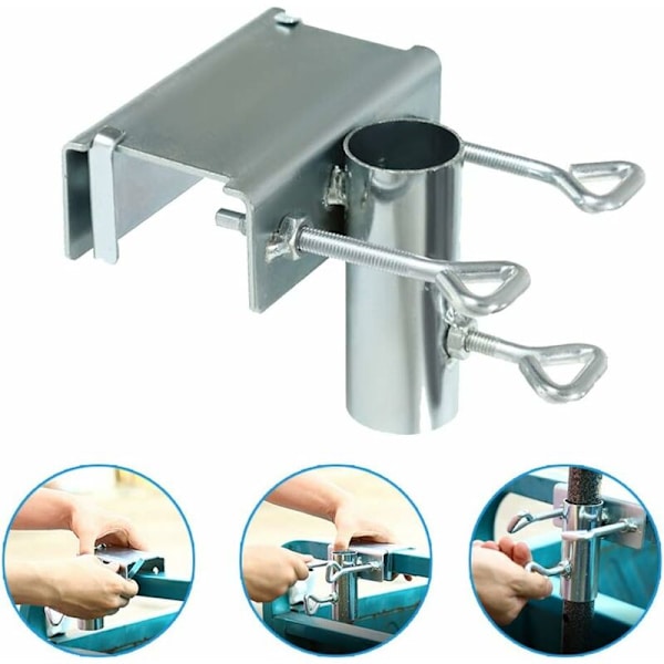 (Maks. klemme 4,8 cm) Balkonparasolholder, pladsbesparende balkonparasol