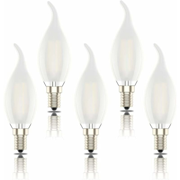 E14 LED-lampor, 5-pack, E14 LED-lampor, Frostad Flamma Filament, Sm