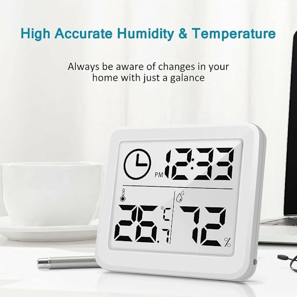 Indendørs Termometer Hygrometer Digital LCD C/F Temperatur