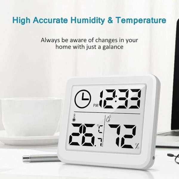 Inomhus Termometer Hygrometer Digital LCD C/F Tempera