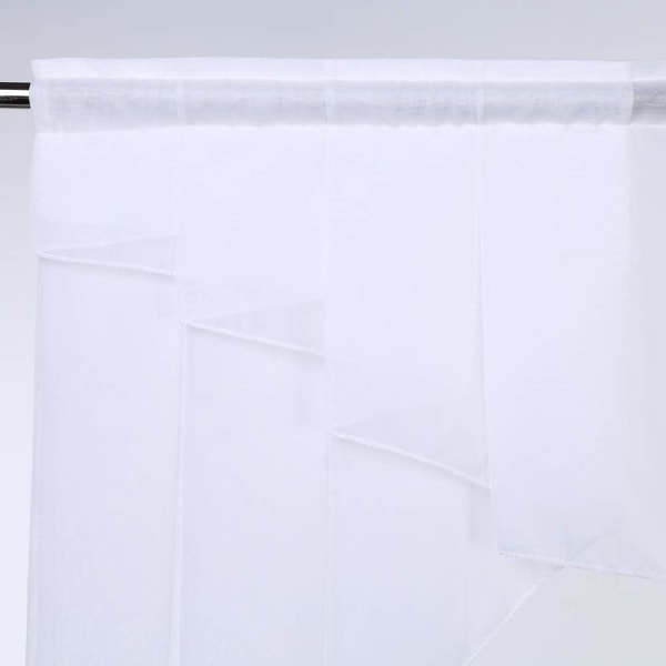 Køkkengardiner (hvide, 120cm*145cm) Små gardiner Gennemskinnelige