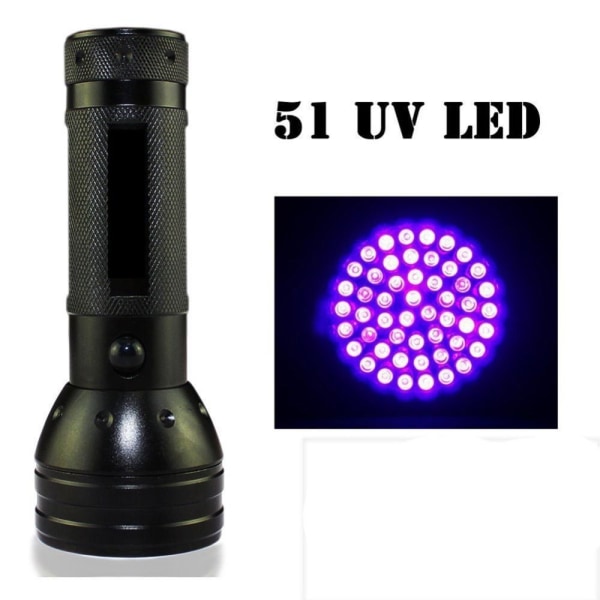 51LED Lila Ficklampa UV Nagelljus Ficklampa Fluorescens Test