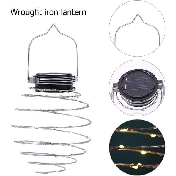 4-pack Solcellslampor Spiral LED Lyktor, Solcellslampor Trädgård Utomhus