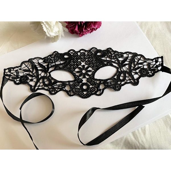 Maskeradmask för Kvinnor Spets Ögonmask för Halloween Kostymfest