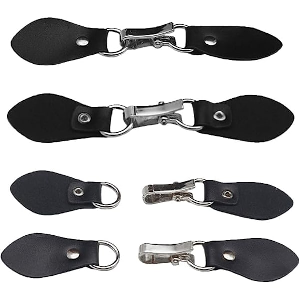 Läderknappar med Toggle (Svart) 6 stycken Läderflik Spänne