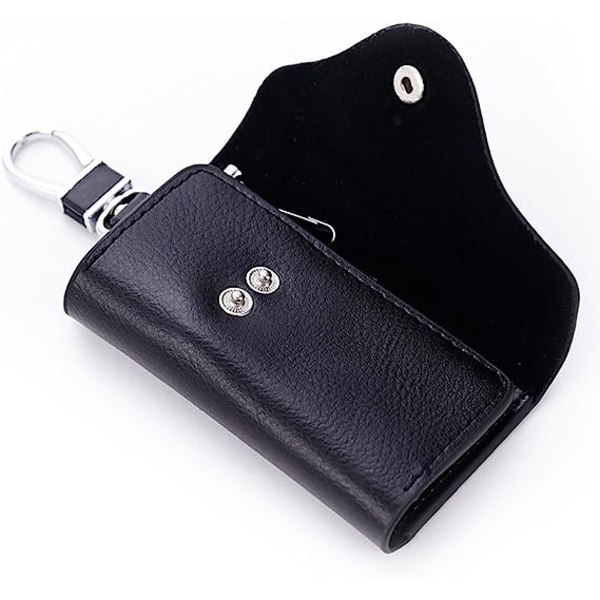 Lädernyckelhållare, plånbok-svart, case, lädernyckel