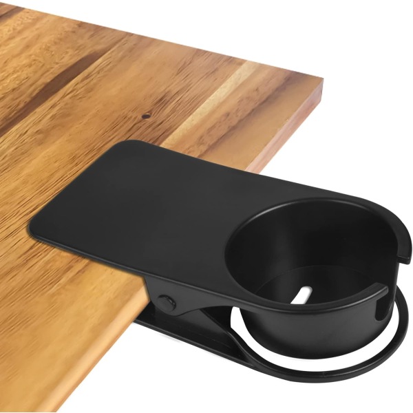 (Svart) Klipskoppholder Drikkekoppholder Skrivebord Sideklips Bot