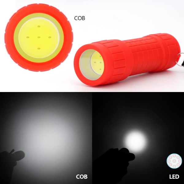 COB Lommelygte Torch Lys Sæt af 4 Anti-Slip Bærbar Design til