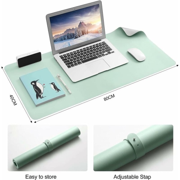 1 (grön/blå, 80 x 40 cm) multifunktionell skrivbordsmusmatta, vattenp