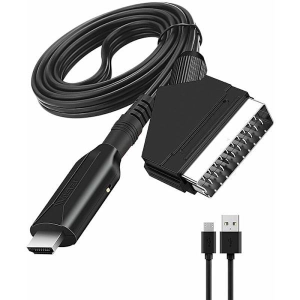 Scart til HDMI-konverter Audio Video Adapter for HDTV/DVD/Set-top