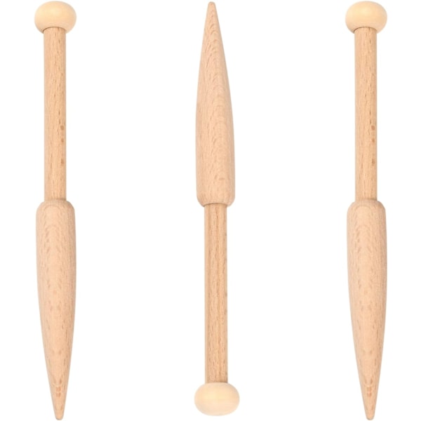 Træ Spolepind Træ Strikkepinde Enkelt Hoved Vævemaskiner Værktøj Bøg Shuttle Hæklenål til DIY Uld Sweater Tapestry Tæppe Tørklæde M