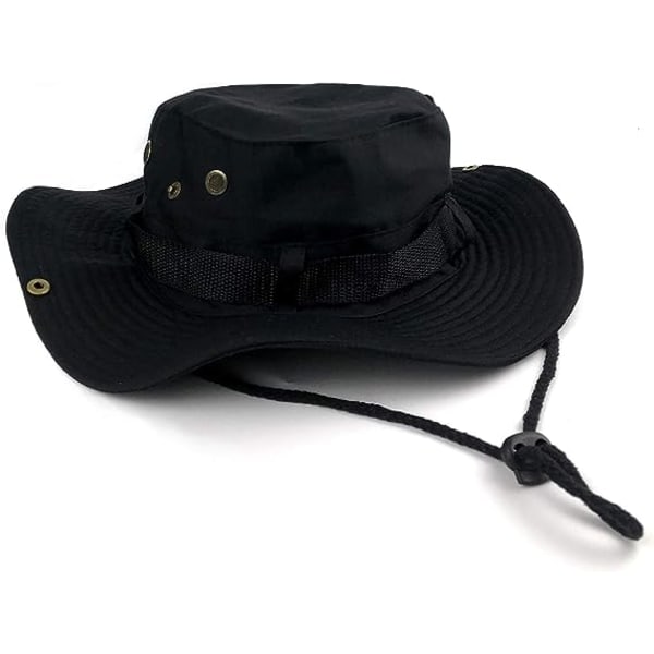 Fiskehatt med bred rand UV-beskyttelse Vindtett Boonie-hatt Solhatt