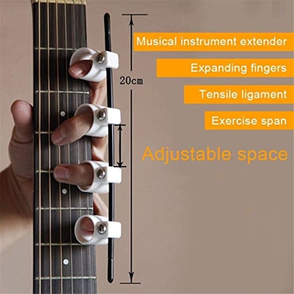 Justerbar fingerutvider for gitar