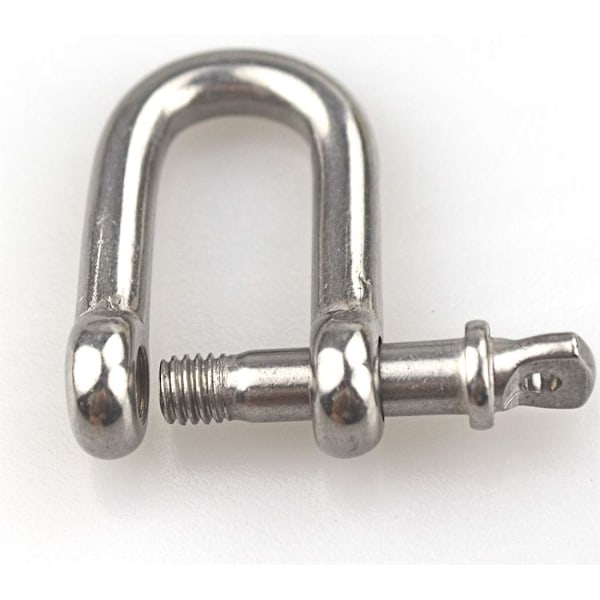 10 stk. M5 D-ring sjakler 304 rustfritt stål for tung rigging, bæring, stål kjettinglenke sjakler