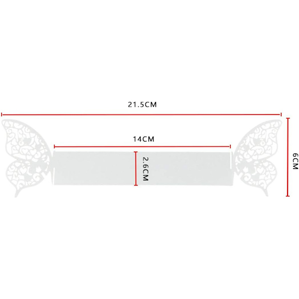 50 stk Butterfly Serviettringer (Hvit), Perlepapir Serviettring, f