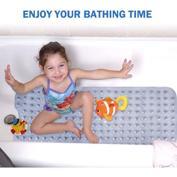 Antislipp badematte, muggsikker, ekstra lang
