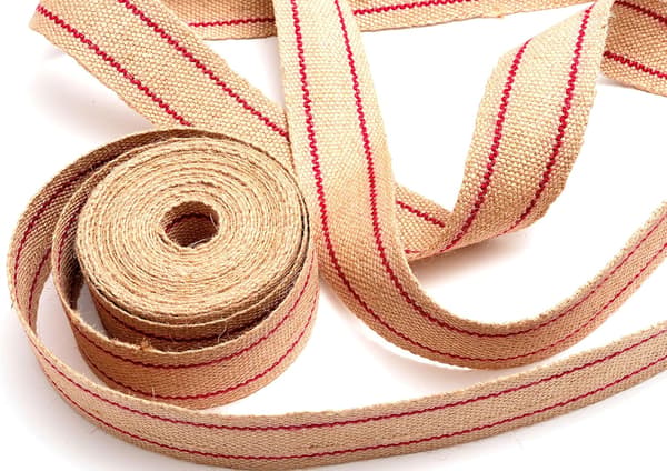 Jute Polstringsrem - 10 Meter - Professionel Bælterem til Stolebunde, Sofa, Møbelfiksering - 50 mm