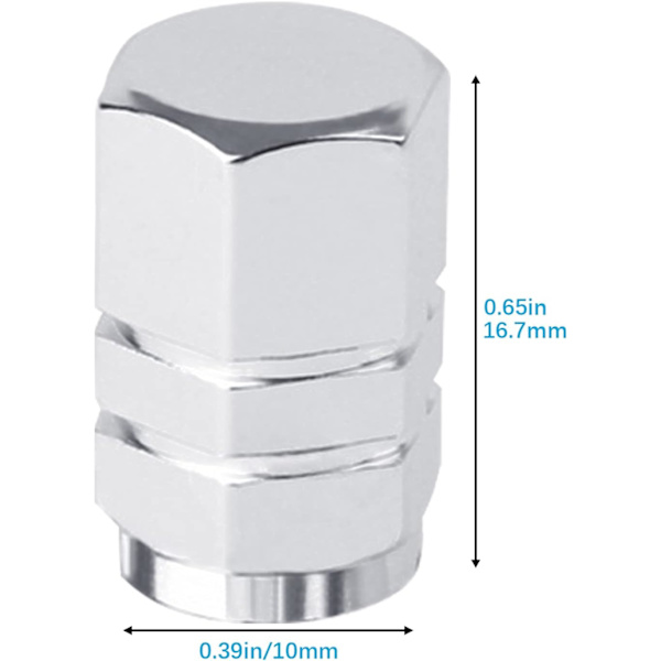 8 Ventilkapper (Sort, Hvid Aluminium Dækventilkapper med