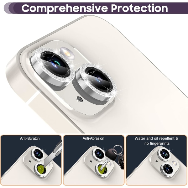 Bagkamerabeskytter til iPhone 14/14 Plus Fotobeskytter (Silve