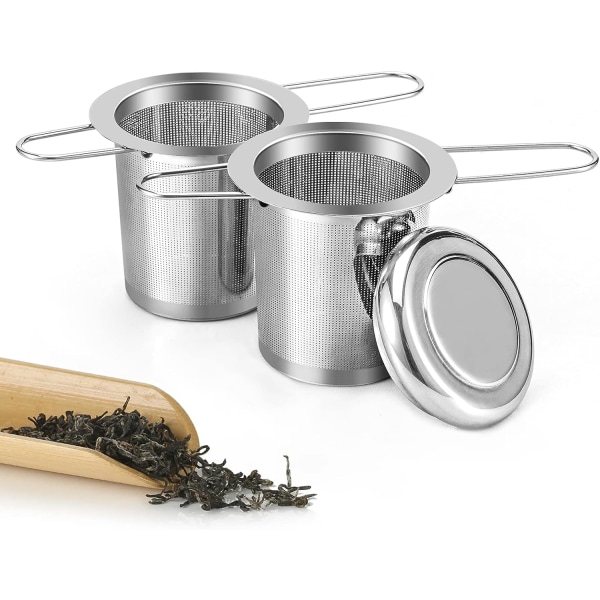 2 STK tefilter, 304 rustfrit stål tefilter te-infuser med