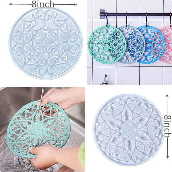 2 stk. Mandala Brik Resinforme Store Silikone Brikforme til Hul Blomsterbakke Epoxy 3D Geode Design Skinnende Forme til Boligindretning Brik Res