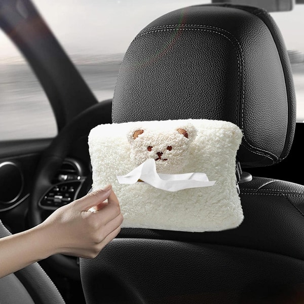 Plysj Car Tissue Box Holder - Lambswool Car Tissue Holder, Cartoo