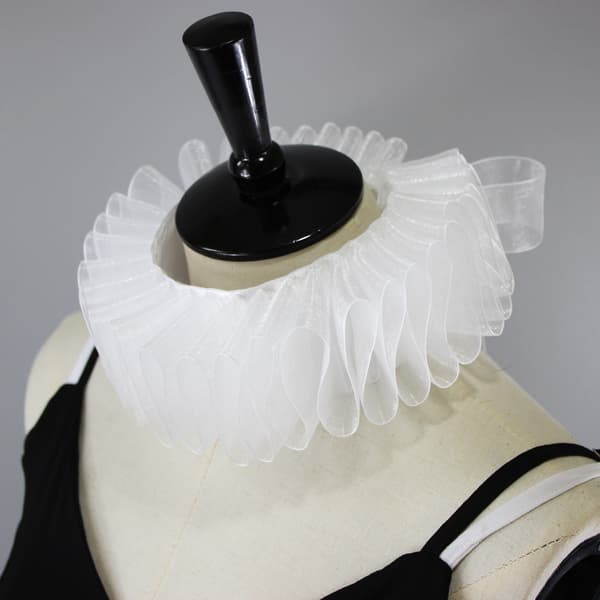 1 stk Elizabethansk Djevel Ruffekrage (Hvit)