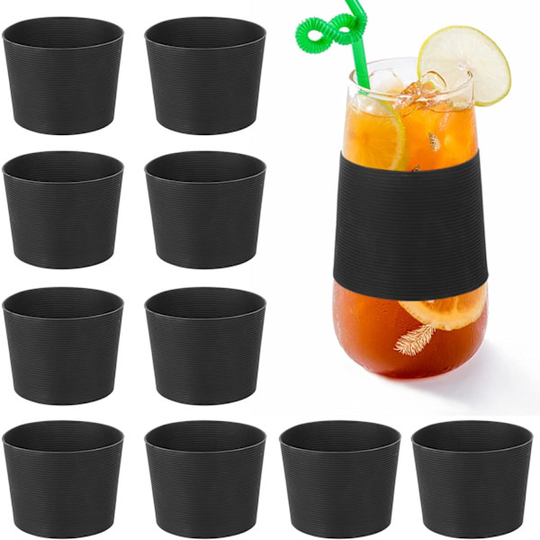 Kopp, Silikonhylsa för Glas, 10 Stycken Silikon Halkskydd