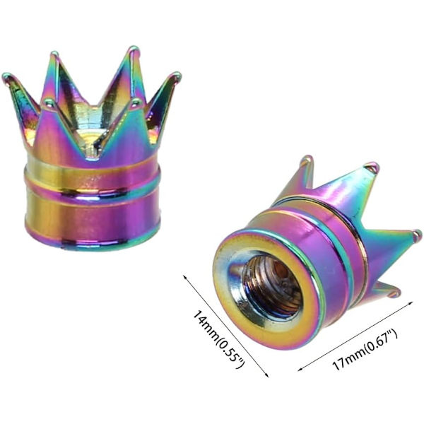 (Farve) Sæt af 4 GM Crown Dækventilhætter Støvsikre Aluminium