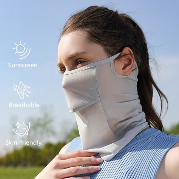 Masque de protection solaire respirant pour femme - Voile de soie