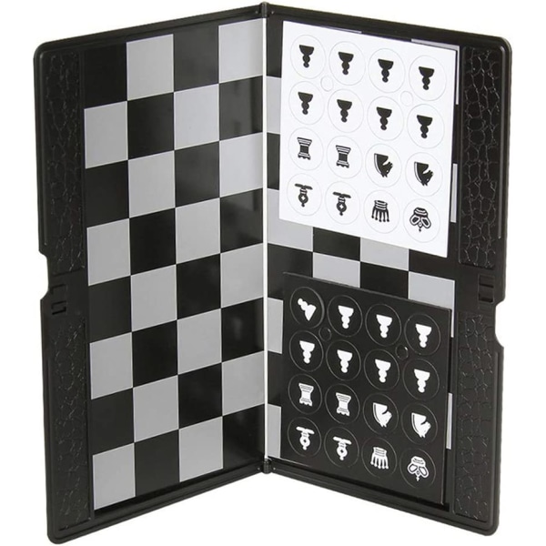 Chess Wallet Set (20cm) - Mini Brætspil, Foldbar Magnetisk Tra