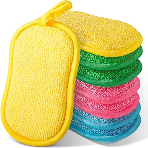 Set med 5 Återanvändbara Dubbelsidiga Svamp (Slumpmässig Färg) 8 Återanvändbara