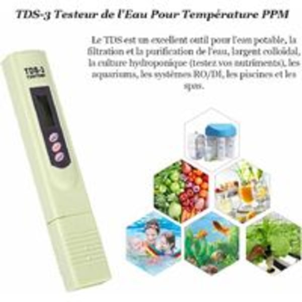 TDS-3 LCD-tester for drikkevannskvalitet