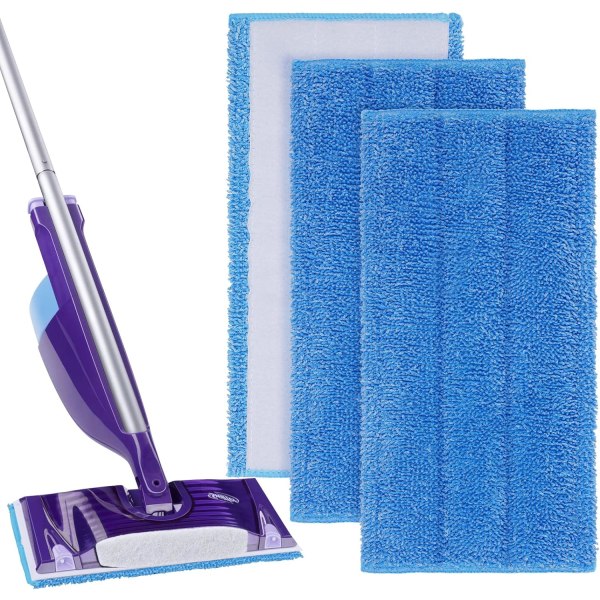 3 stycken mikrofibermoppdynor (blå), Ersättningsmikrofibermopp