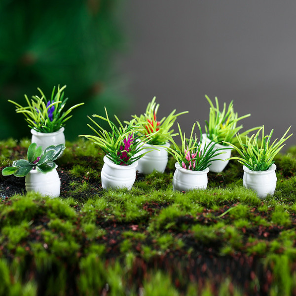 14 kpl Dollhouse Miniature Plants Bonsai Plant 1:12 Mini Potted Pl