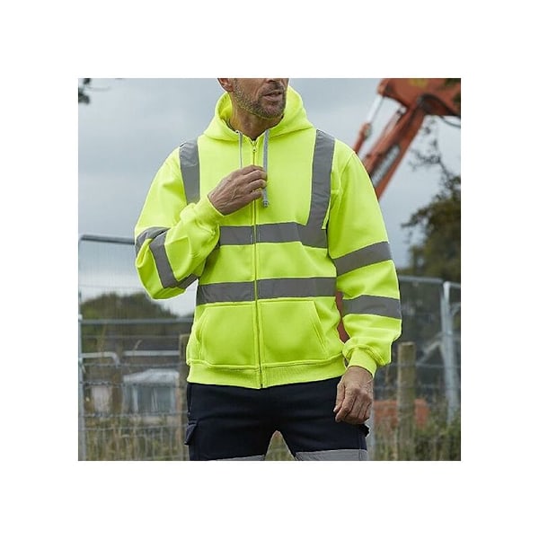 Reflekterende lynlås-hoodie (Gul, M) til høj synlighed