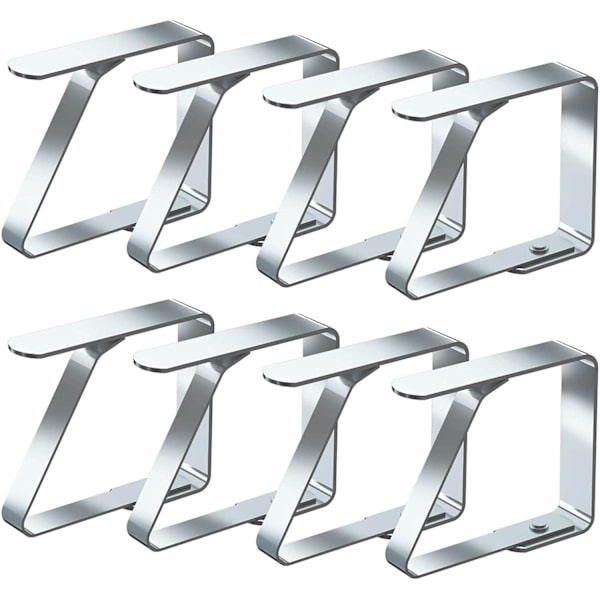 4cm x 8 stk. Borddukspenner Sett med 8 Rustfritt Stål Borddukspenner