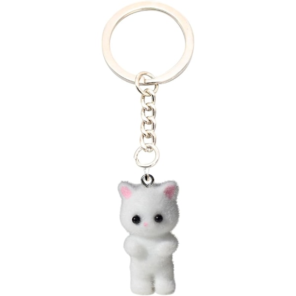 Katte-nøkkelring Y2K Søt Fuzzy Estetisk Kawaii Nøkkelringer charms Tilbehør til Veske Ryggsekk Lommebok Anheng Dekor