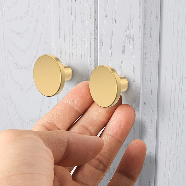 6 stk Skuffeknapper (23mm*32mm), Gull Møbelknapper, Runde Dørhåndtak