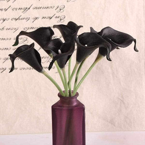24 stk Kunstige Latex Calla Lily, Realistisk Enkelt Stilk Calla L