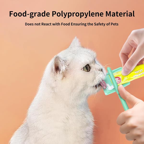 3 stk. Katte Strip Fodere, Killinge Strip Klem Ske til Vådfoder og Flydende Snack, Katte Lækbar Puré Godbid Foderdispenser Kæledyrsfoder Blandeske Fodring